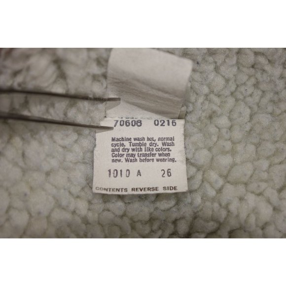 Vintage Levis Jacket Men's Size Large 44 Denim Sherpa 80s Jean Coat Warm Fleece - Picture 9 of 10